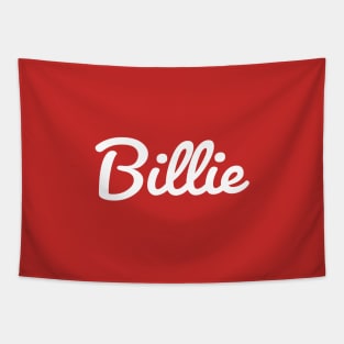 Billie Typography White Cursive Script Tapestry