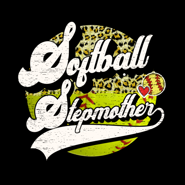 Softball Stepmother Vintage Leopard Softball Family Matching by Wonder man 