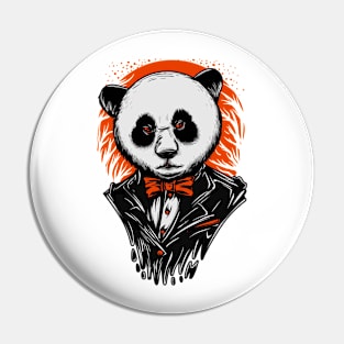 Smart Panda Suit Black Orange Pin