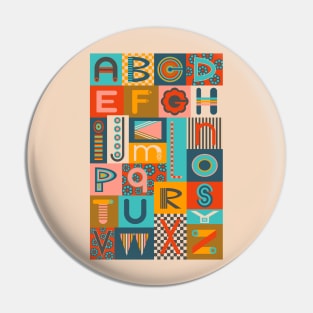 GEOMETRIC ABCs Retro Mod Geometric Graphic Alphabet Lettering - UnBlink Studio by Jackie Tahara Pin