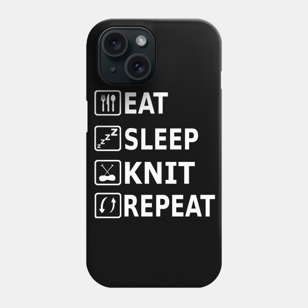 Eat Sleep Knitting Repeat Wool Gift Children Phone Case by FindYourFavouriteDesign