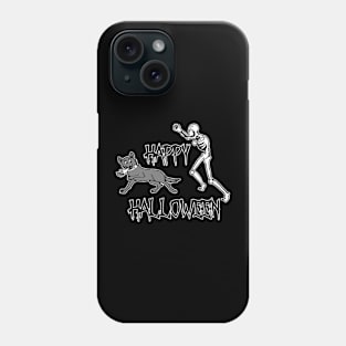 Funny Skeleton Dog Humor Happy Halloween Dog Bone Phone Case