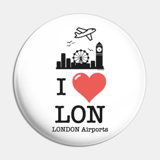 I love/like London airports Pin