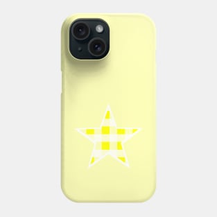 Yellow and White Buffalo Plaid Star Phone Case