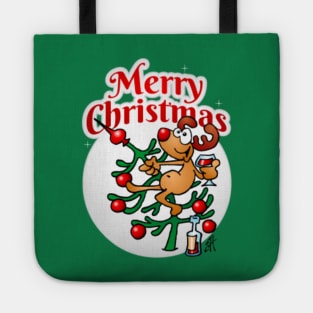 A reindeer in a Christmas tree - Merry Christmas Tote