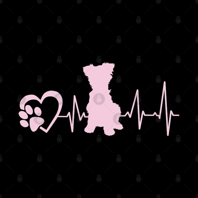 Womens Yorkie Print Girls Kids Heartbeat Yorkshire Terrier by Linco