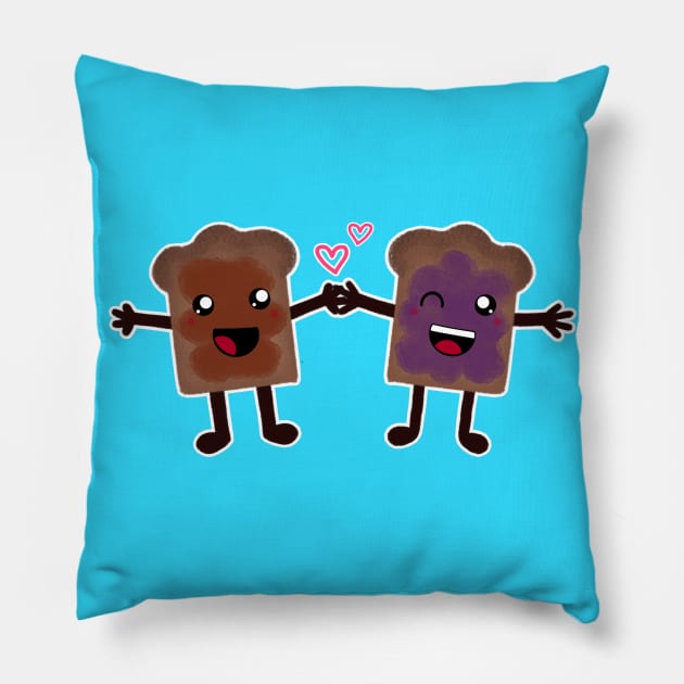 Peanut Butter & Jelly Pillow by colleen.rose.art