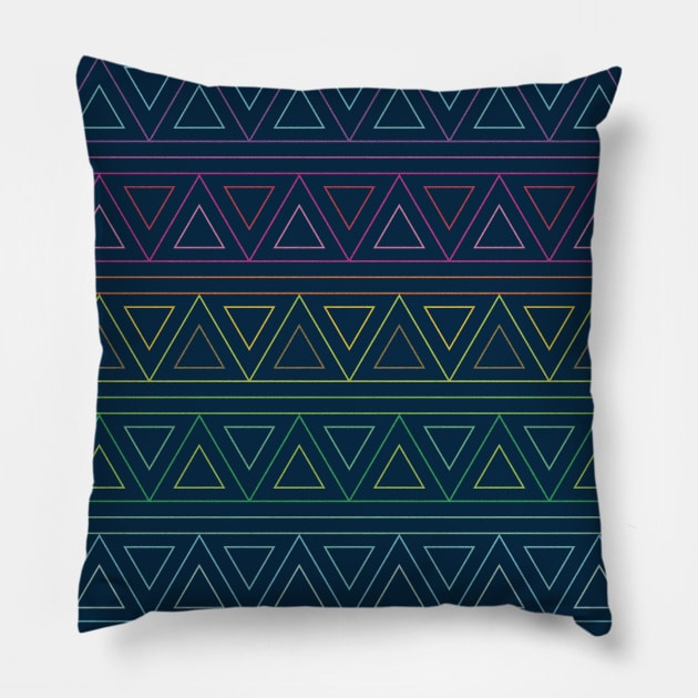 Rainbow Triangles Patterns Pillow by Tobe_Fonseca