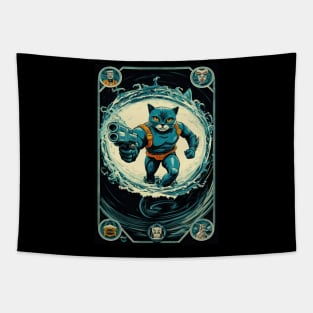 Cat Man Super Hero New Breed Card Collection Tapestry