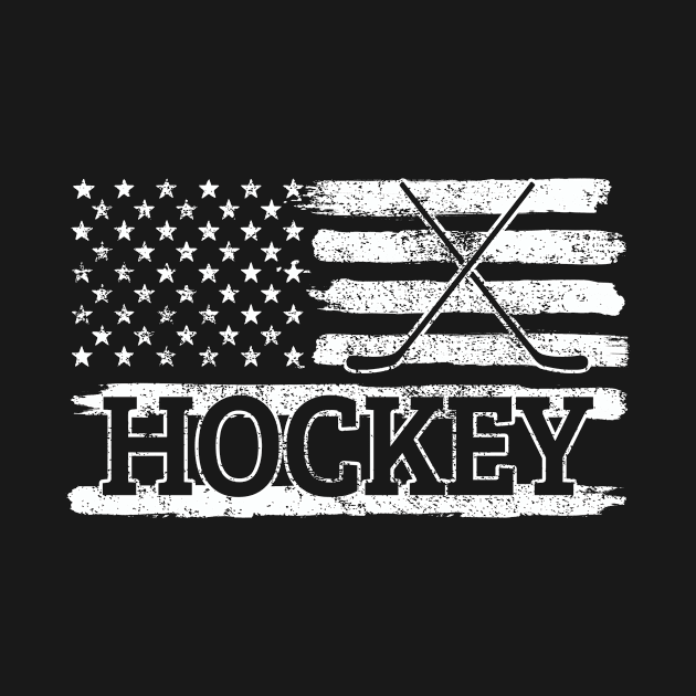 Hockey USA Flag Vintage by KAWAIITEE