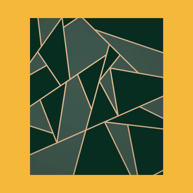Midnight Green Art Deco Pattern by B A Y S T A L T