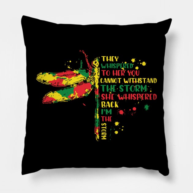 Juneteenth dragonfly they whispered to her you can Pillow by Tianna Bahringer