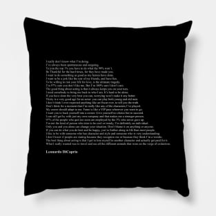 Leonardo DiCaprio Quotes Pillow