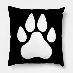 Dog paw print WHITE Pillow