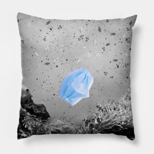 OCEAN BLUE - black full  by COLORBLIND WorldView Pillow