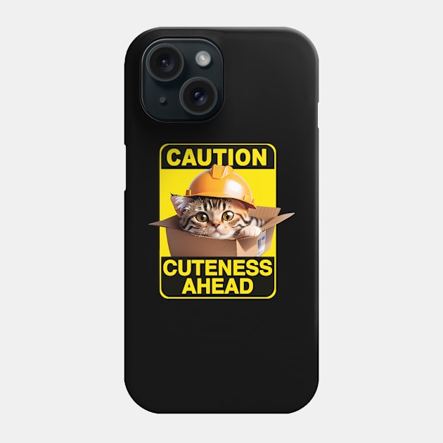 American Shorthair Cat Wearing Hardhat Phone Case by CGI Studios