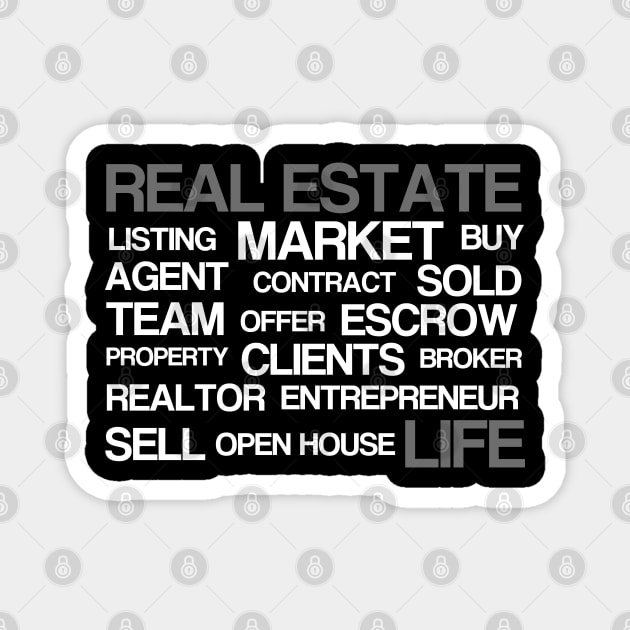 Real Estate Words Magnet by The Favorita