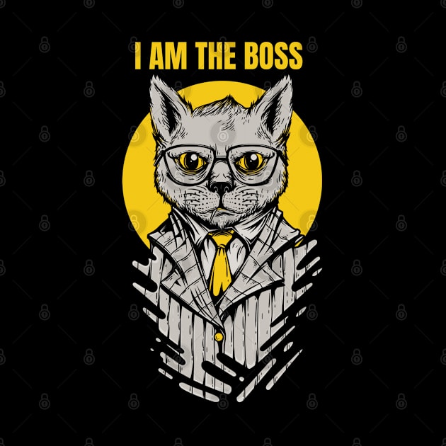 I am the boss, Funny cat boos design by TeeZona