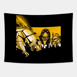 kaijus in gold Tapestry