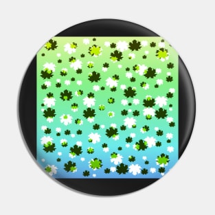 Falling leaves in green and blue Pin