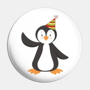 Cute Penguin, Baby Penguin, Penguin With Party Hat Pin