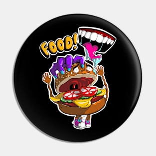 Scared Burger Pin