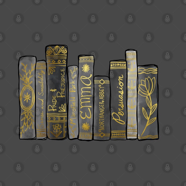 Jane Austen Bookshelf No.5 by LuckyJuniperCo