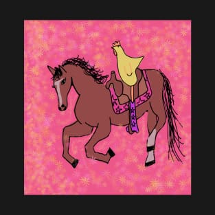 Chicken riding a horse flower T-Shirt