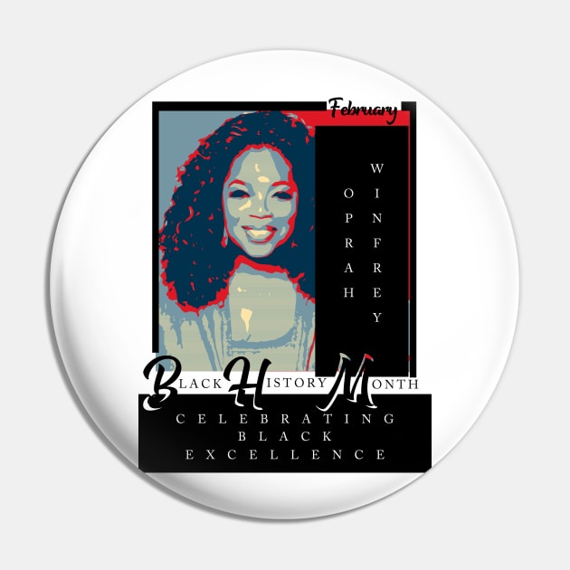 Oprah Winfrey Black History Month Icon Pin by FunnyBearCl