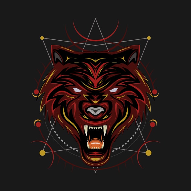 angry wolves face by AGORA studio