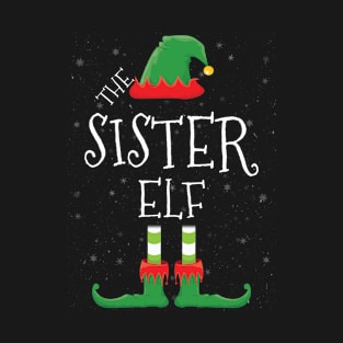 SISTER Elf Family Matching Christmas Group Funny Gift T-Shirt