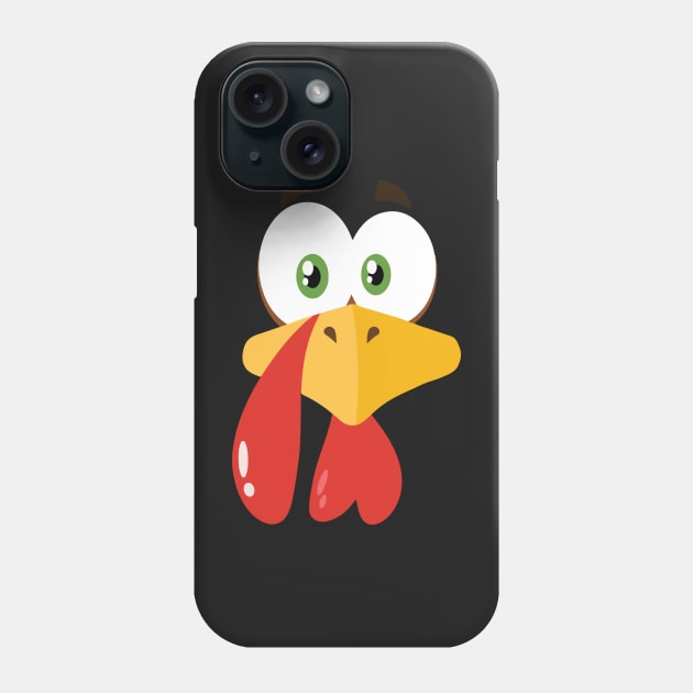 Funny Cute Happy Merry Thanksgiving turkey face Phone Case by AVATAR-MANIA