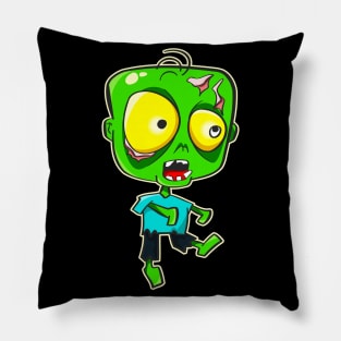 Cartoon Zombie Funny Horror Ghoul Halloween Pillow