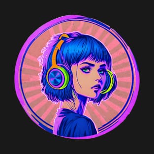 Anime Girl With Headphones T-Shirt