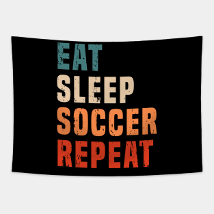 Retro Vintage Eat Sleep Soccer Repeat Soccer Lovers Football Fans Gift Tapestry