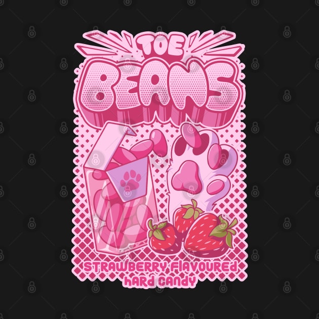 TOE BEANS : strawberry flavored hard candy. funny cat toe beans candy by The Japanese Fox