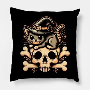 What The Halloween Cat Dragged In Pillow