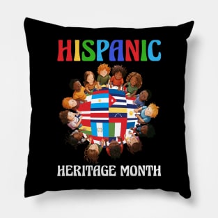 Hispanic Heritage Month Latino Countries Flags Kids Pillow