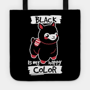 Black happy alpaca Tote