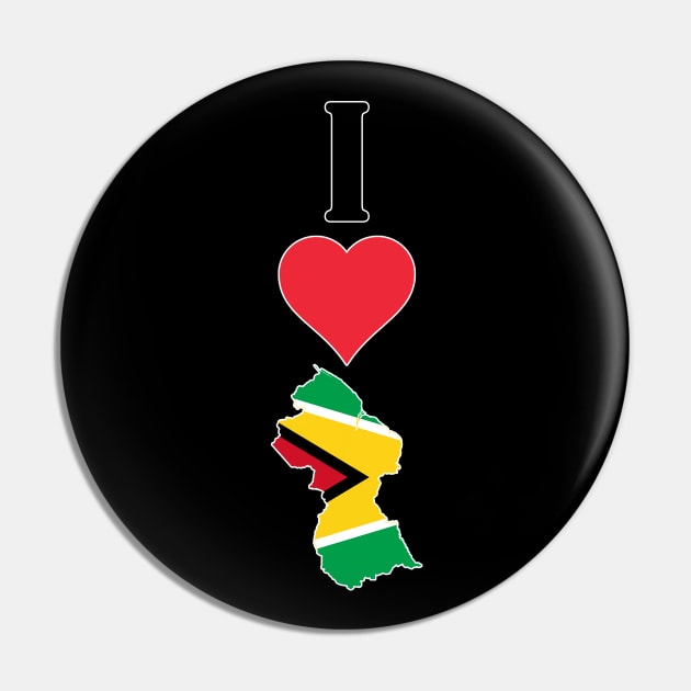 I Heart Guyana Vertical I Love Guyanese National Flag Map Pin by Sports Stars ⭐⭐⭐⭐⭐