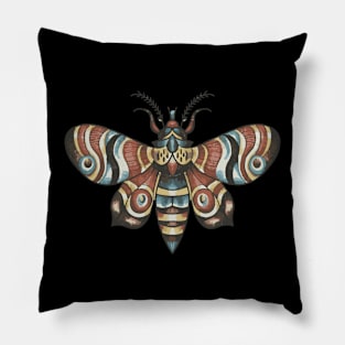 Vintage Retro Flash Tattoo Moth Pillow