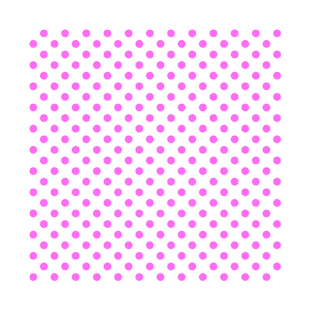 Pink Polka Dots Pattern on White Background T-Shirt