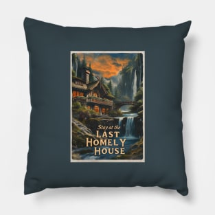 Stay at the Last Homely House - Vintage Travel Poster - Fantasy Pillow