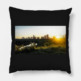 Sunset Views of Downtown Edmonton,Alberta Pillow
