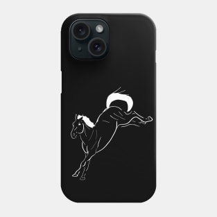 White line art bucking horse Phone Case