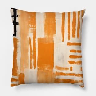 Abstract Orange Mudcloth Contemporary Pillow