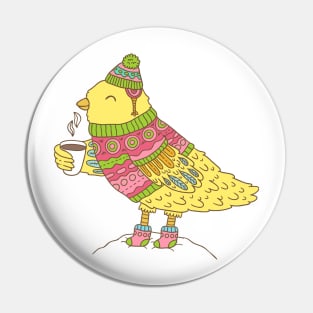 Winter bird Pin