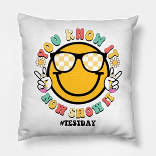 Groovy You Know It Now Show It Testing Day  Kids Funny Pillow