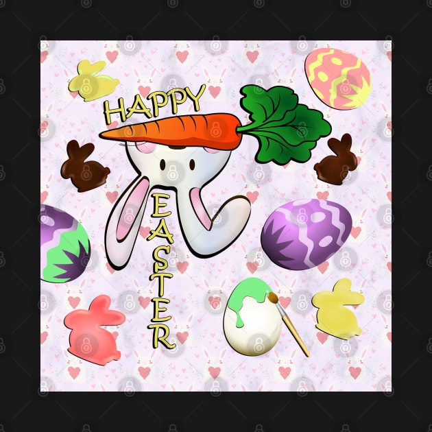 Happy Easter Bunny Cute Spring Eggs Easter by tamdevo1