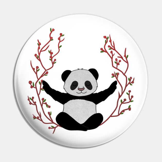 Panda Yoga Pose, Meditation Pin by dukito